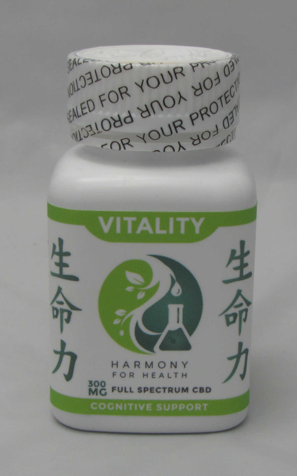 Harmony for Health Vitality Cognitive Formula Capsules 300mg CBD Bottle